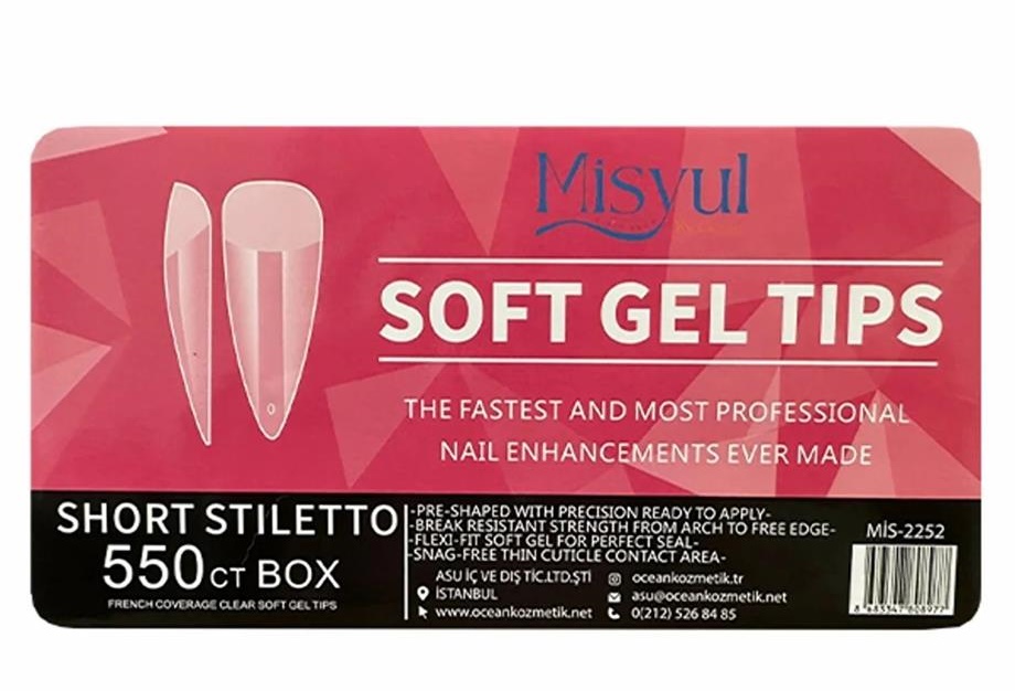 MİSYUL%20SOFT%20GEL%20TIPS%20SHORT%20STILETTO%20550%20